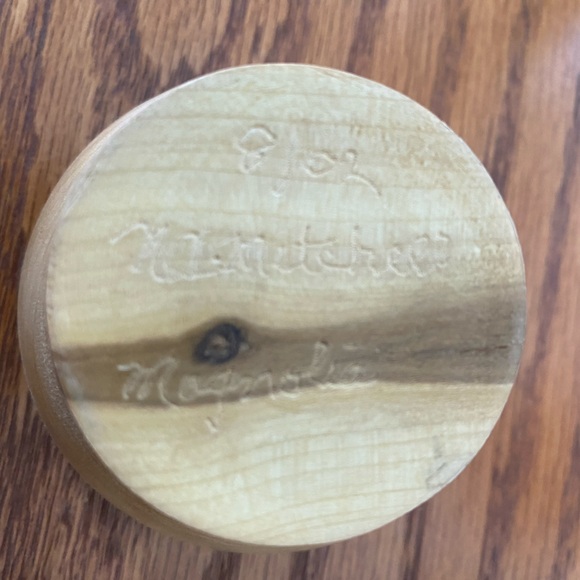 Vintage Small Magnolia Wood Bowl By NA Mitchell 8/02 - Picture 2 of 6